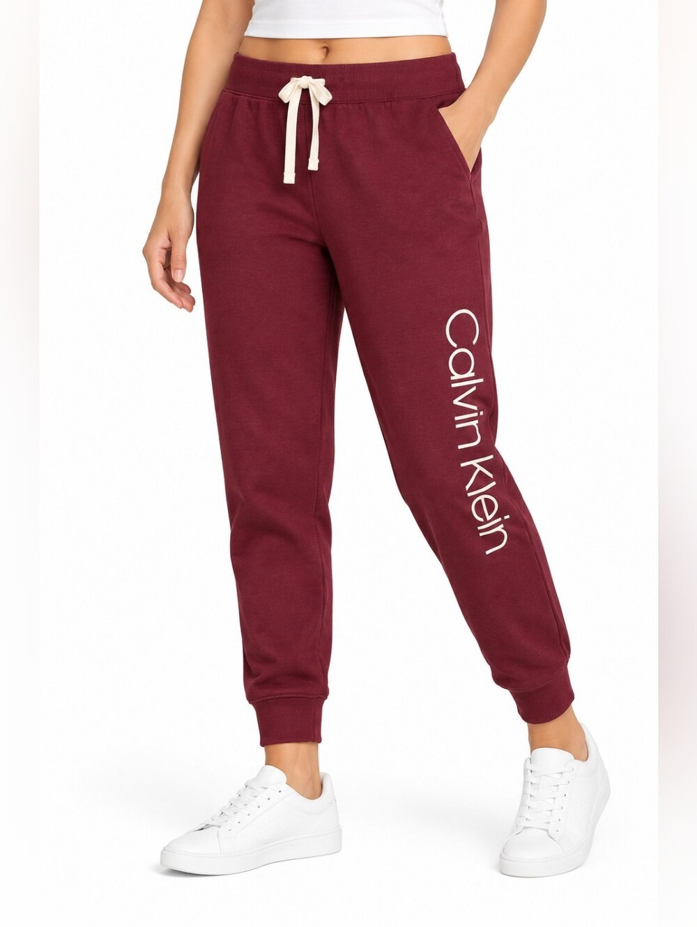 Calvin Klein Sleepwear Burgundy Logo Jogger Pants Size Large